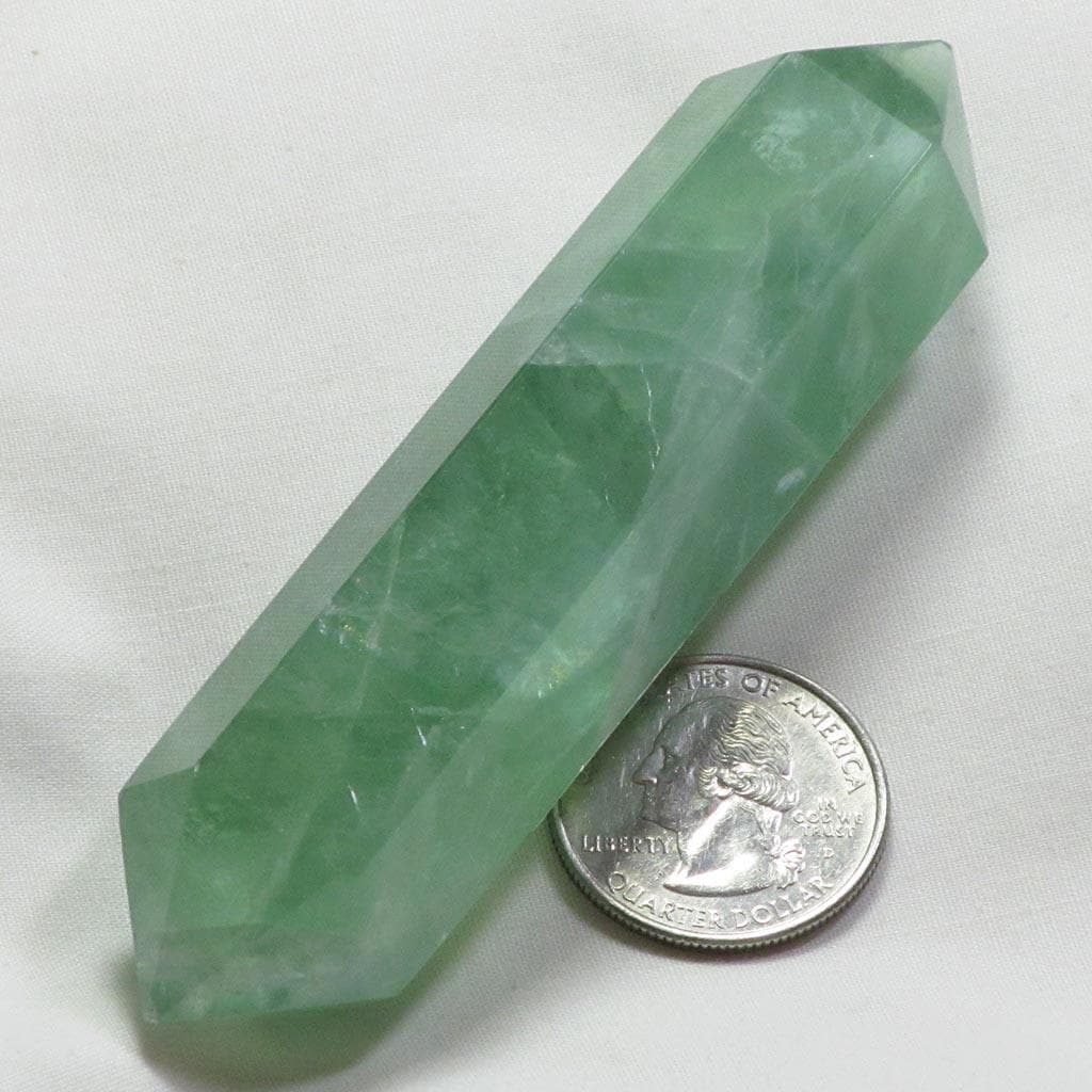 Polished Green Fluorite Double Terminated Generator Point