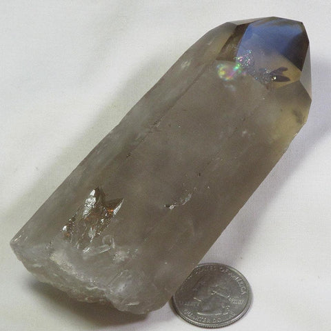 Smoky Quartz Point with Time-Link Activations & Rainbows from Brazil