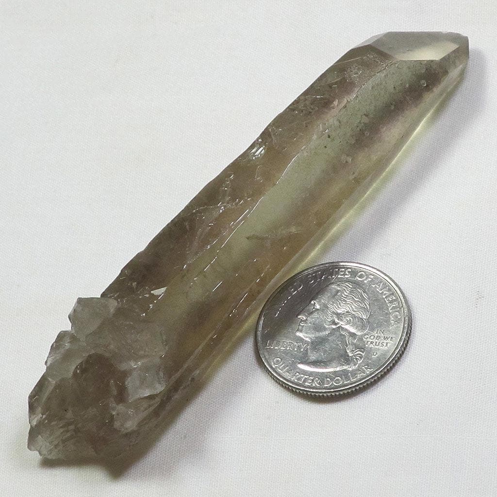 Smoky Lemurian Quartz Crystal Point w/ Etched Sides from Brazil