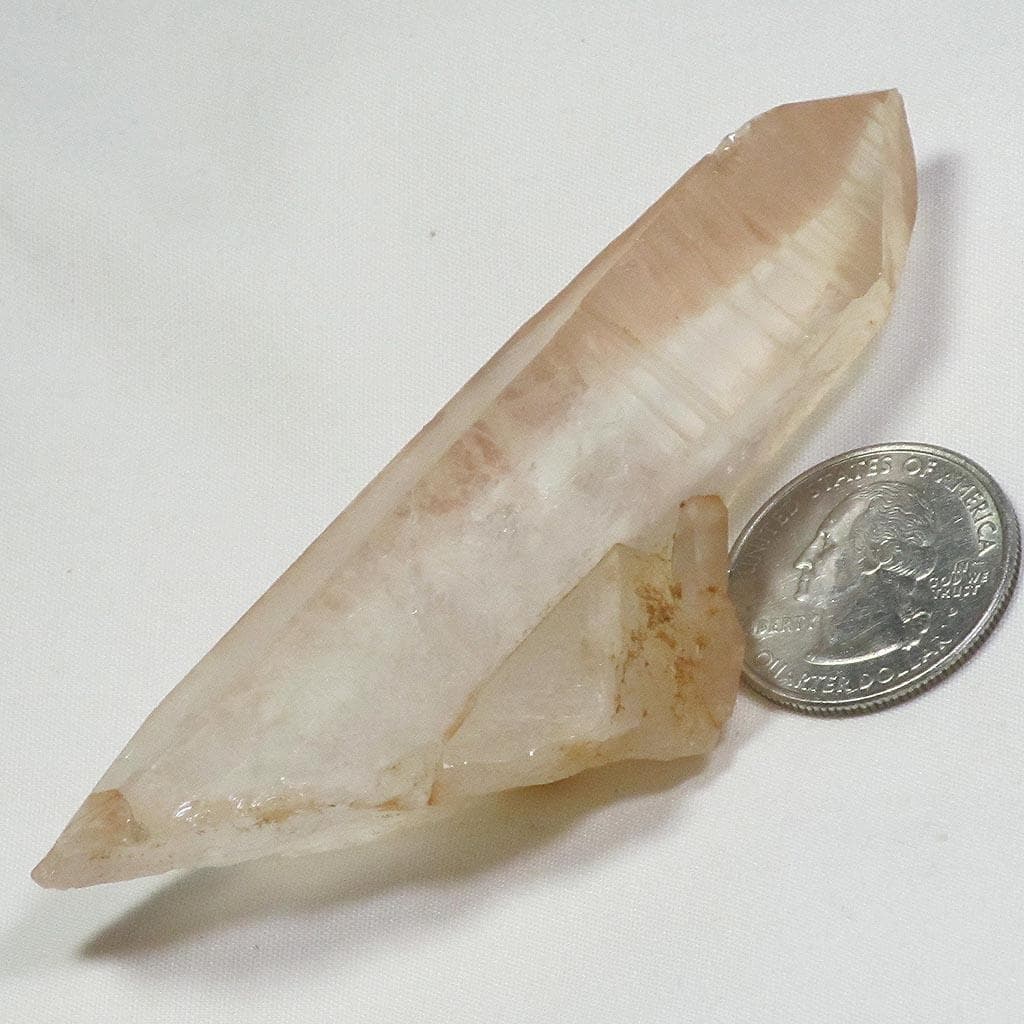 Pink Lemurian Quartz Crystal Point from Brazil