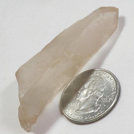 Pink Lemurian Quartz Crystal Point from Brazil