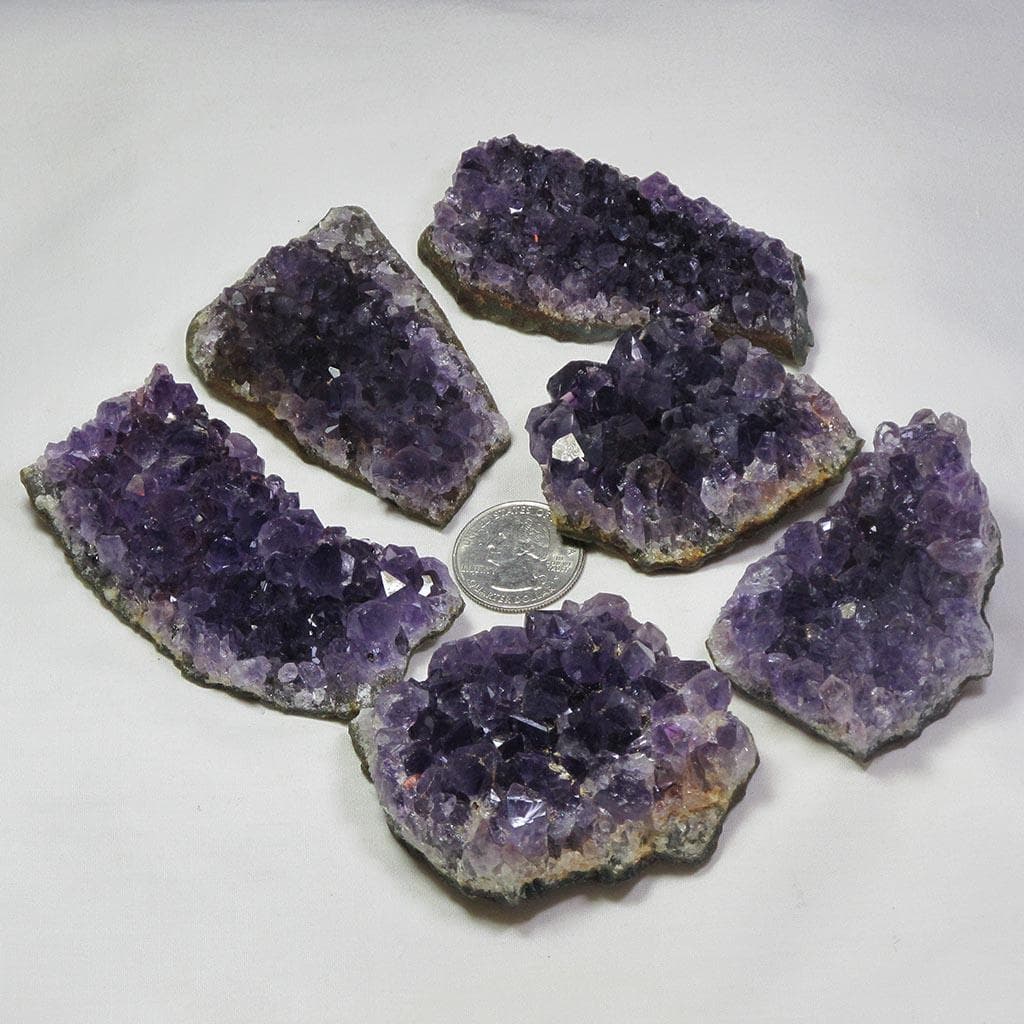 6 Amethyst Clusters from Uruguay