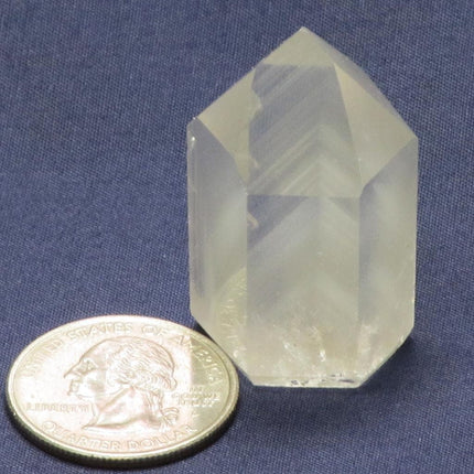 Polished Quartz Crystal Point with Phantoms from Brazil
