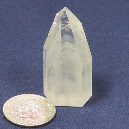 Polished Quartz Crystal Point with Phantoms from Brazil