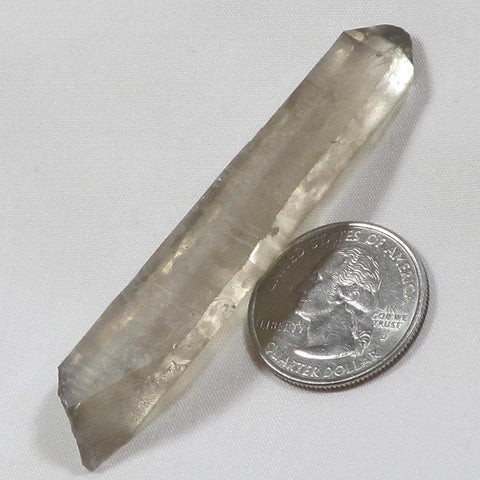 Smoky Lemurian Quartz Crystal Tabby Point w/ Time-Link from Brazil