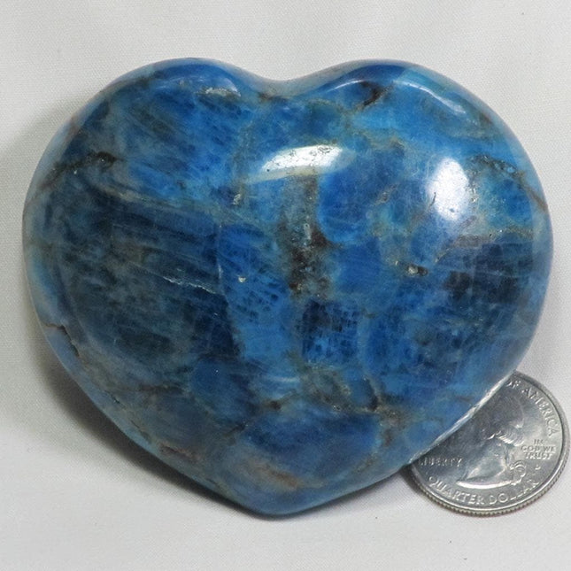 Polished Blue Apatite Heart from Madagascar