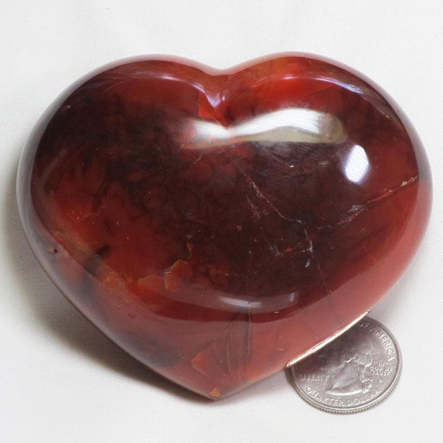 Polished Carnelian Agate Heart from Madagascar
