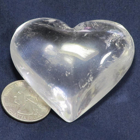 Polished Quartz Crystal Heart from Brazil