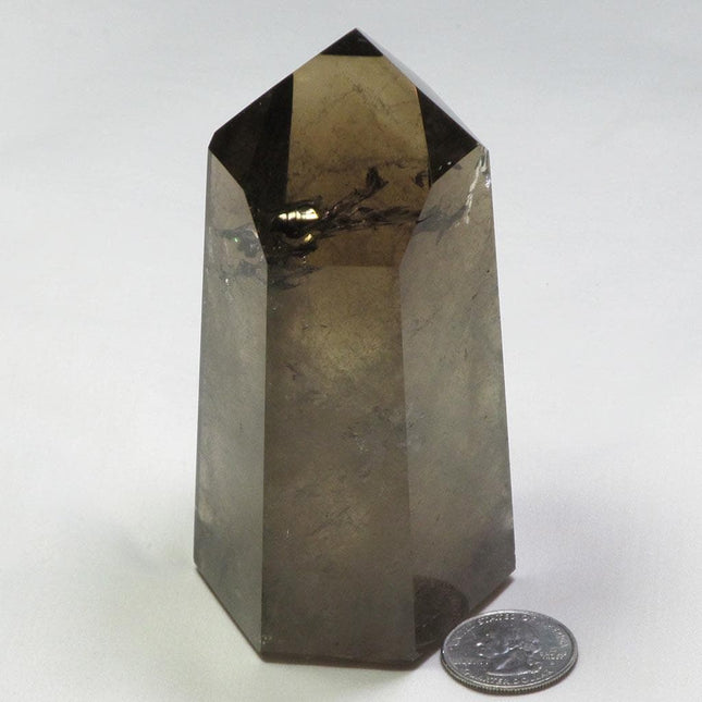 Polished Smoky Quartz Crystal Point with Rainbow from Madagascar
