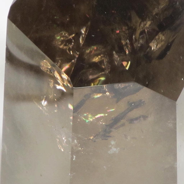Polished Smoky Quartz Crystal Point with Rainbow from Madagascar