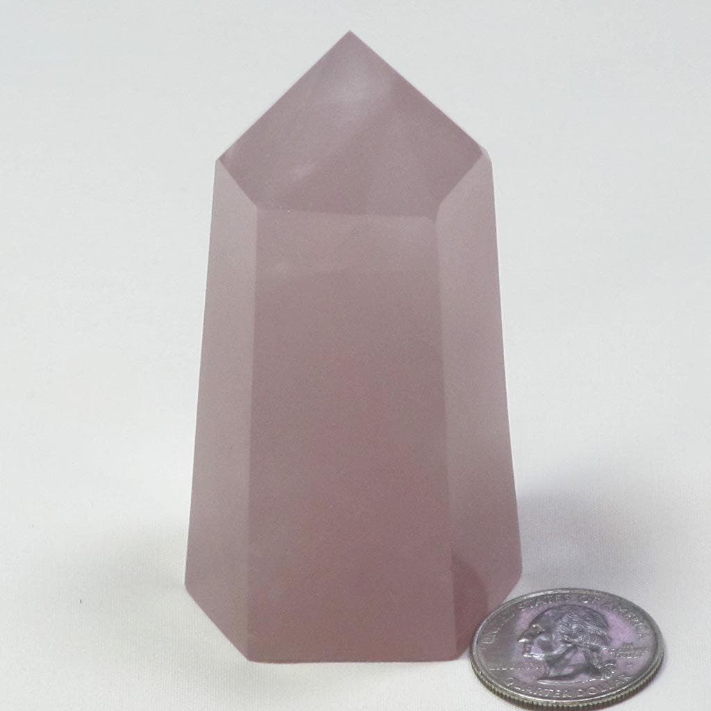 Polished Rose Quartz Crystal Generator Point from Madagascar