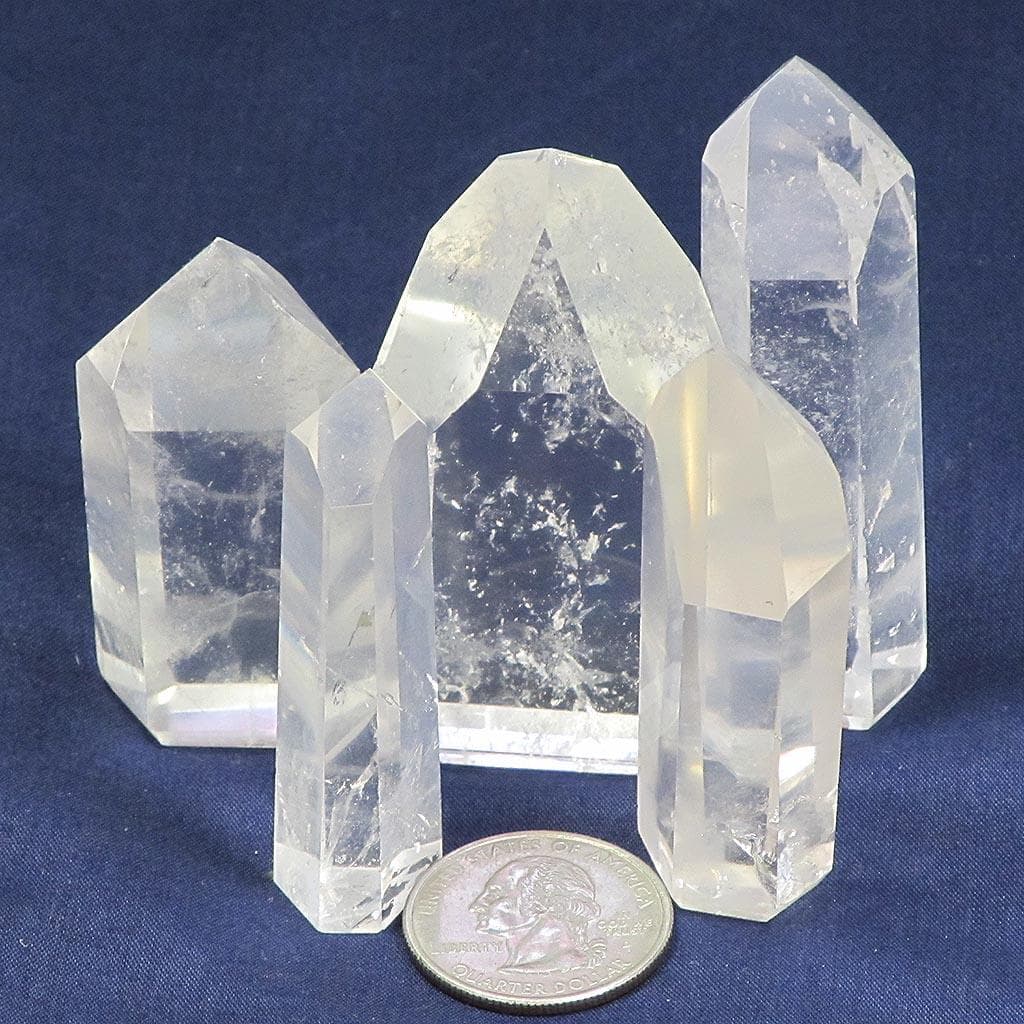 5 Polished Quartz Crystal Points from Brazil
