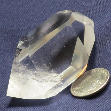 Polished Quartz Crystal Double Terminated Point w/ Rainbow from Brazil