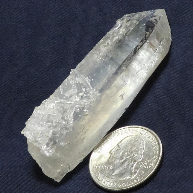 Blue Smoke Lemurian Quartz Crystal Point w/ Penetrators from Colombia