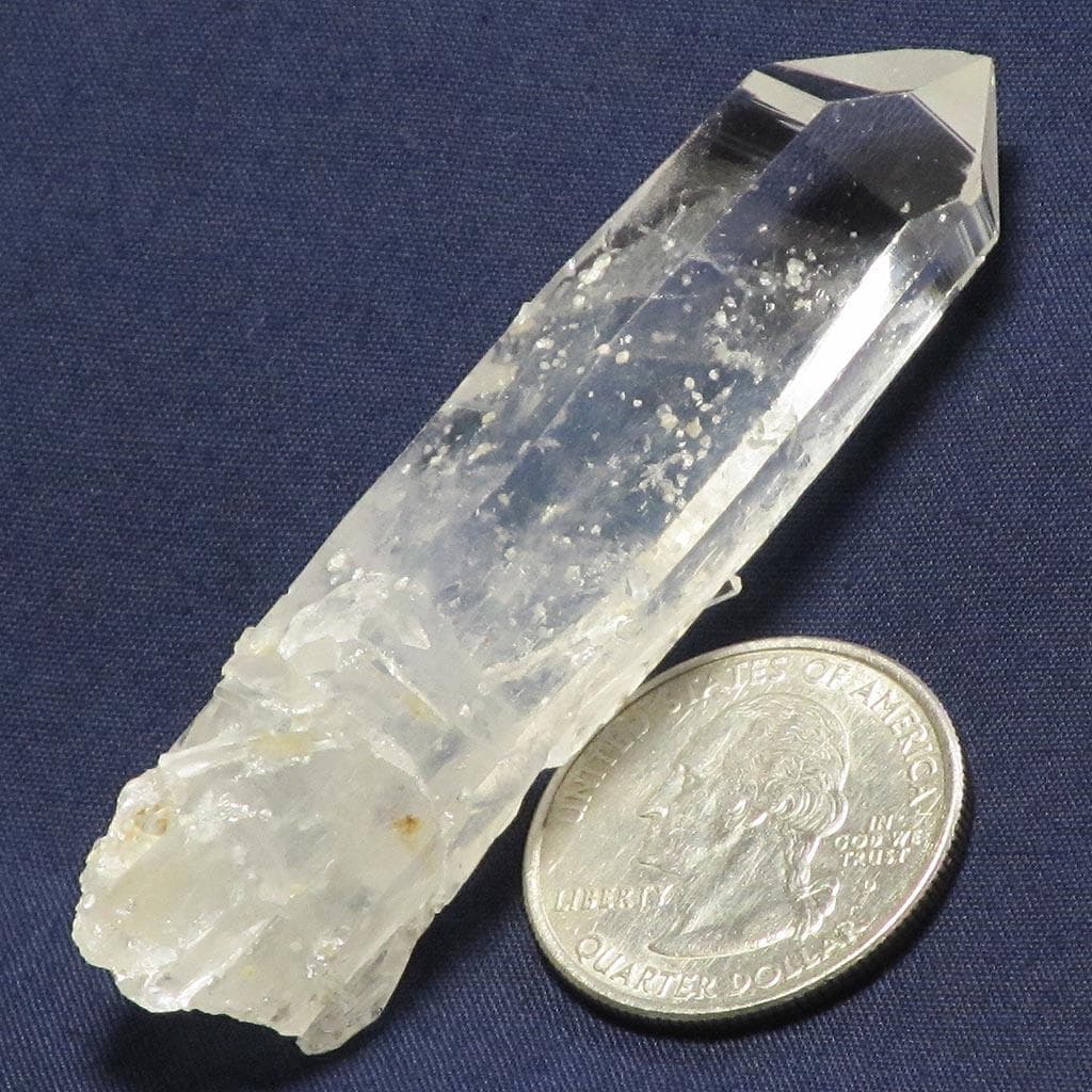 Blue Smoke Lemurian Quartz Crystal Point w/ Penetrators from Colombia