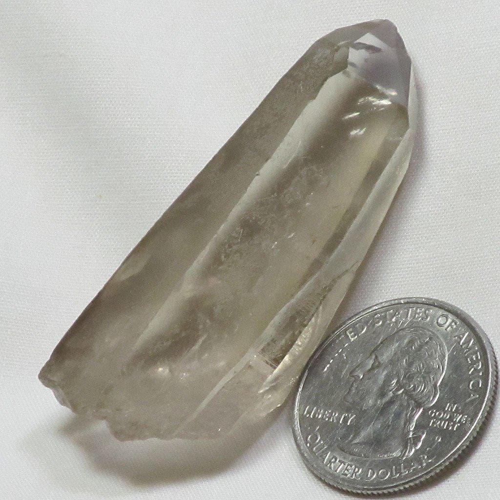 Smoky Lemurian Quartz Crystal Point w/ Window & Time-Link from Brazil