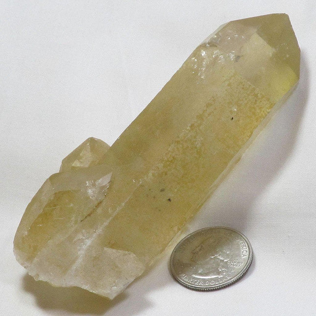 Golden Lemurian Quartz Crystal Point w/ Time-Link Activation & Rainbow