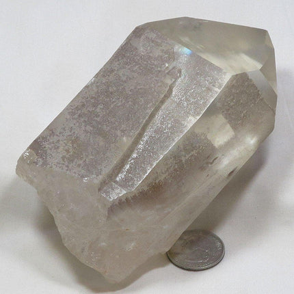 Strawberry Lemurian Quartz Crystal Point with Rainbow from Brazil