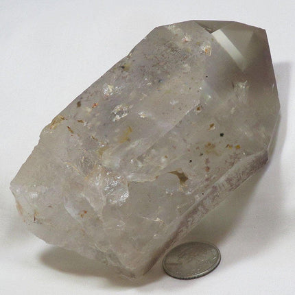 Strawberry Lemurian Quartz Crystal Point with Rainbow from Brazil