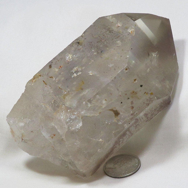 Strawberry Lemurian Quartz Crystal Point with Rainbow from Brazil