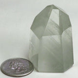 Polished Quartz Crystal Point with Chlorite Phantoms from Brazil
