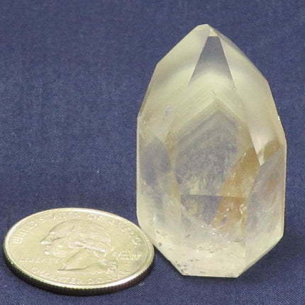 Polished Quartz Crystal Point with Phantoms from Brazil