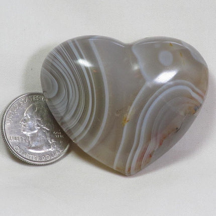 Polished Banded Agate Heart from Madagascar