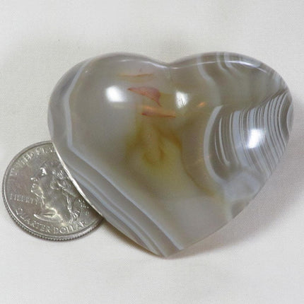 Polished Banded Agate Heart from Madagascar