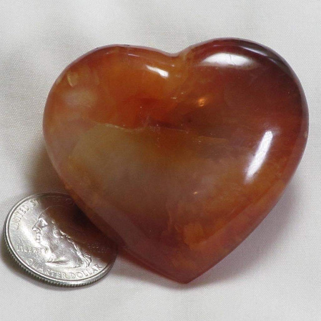 Polished Carnelian Agate Heart from Madagascar