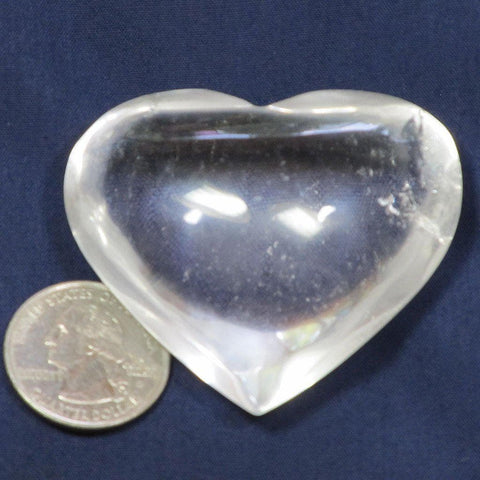 Polished Clear Quartz Crystal Heart from Brazil