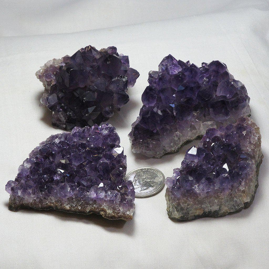 4 Amethyst Clusters from Uruguay