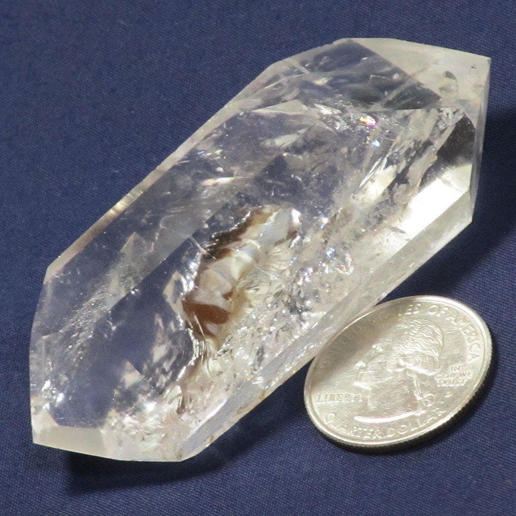 Polished Quartz Crystal Double Terminated Point w/ Rainbows from Brazil