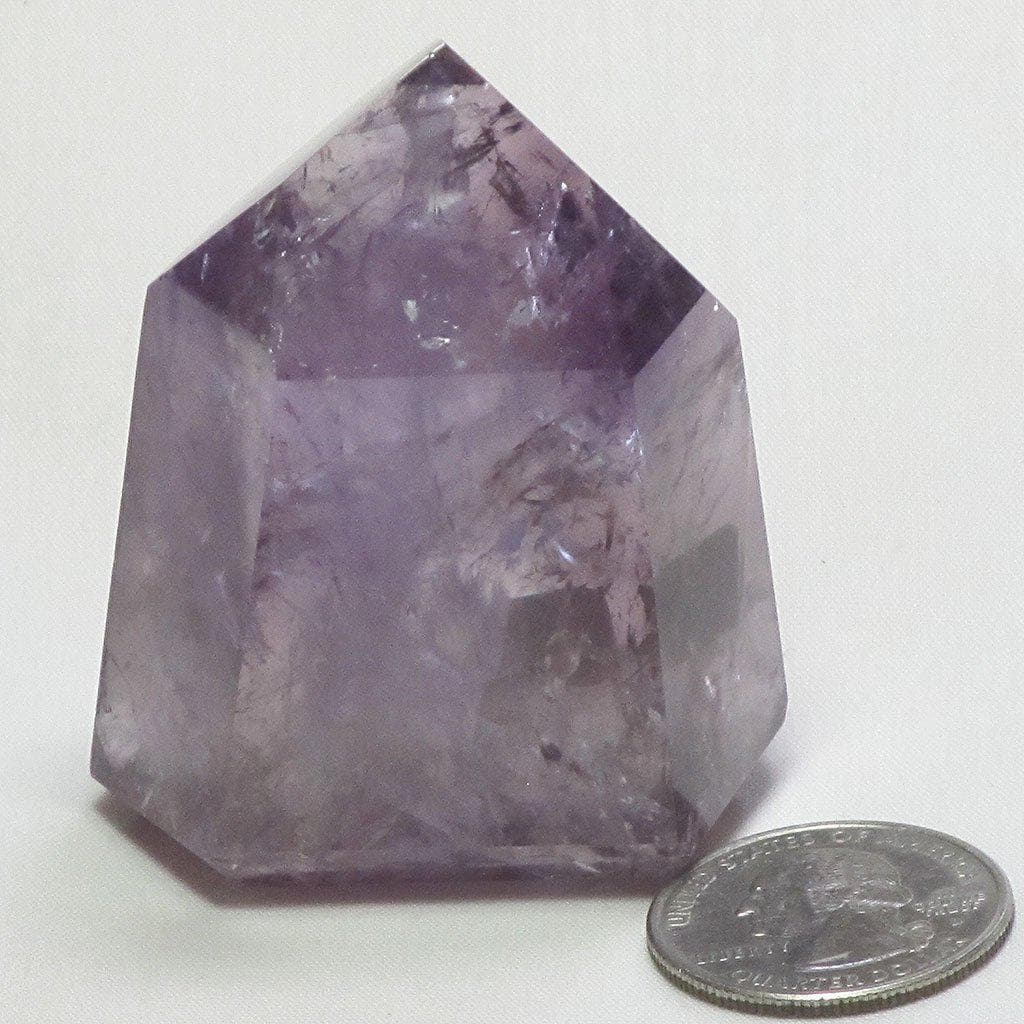 Polished Amethyst Point with Rainbows from Brazil