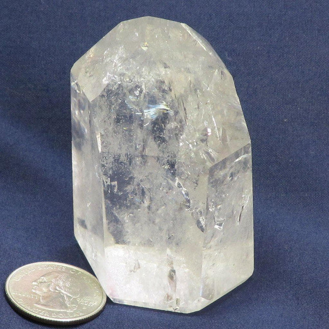 Polished Quartz Crystal Point with Rainbows from Brazil