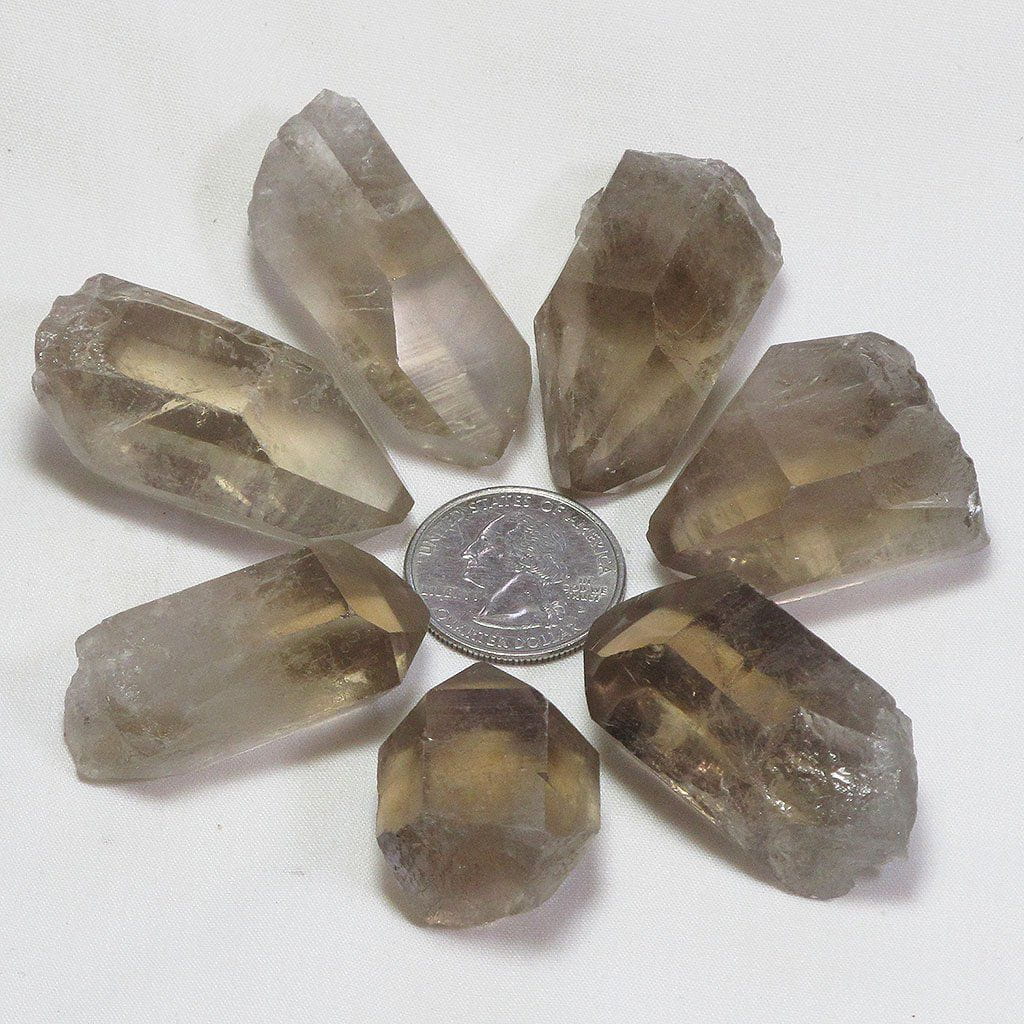 7 Smoky Quartz Crystal Points from Brazil