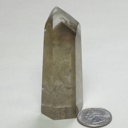 Polished Smoky Quartz Crystal Phantom Point from Brazil