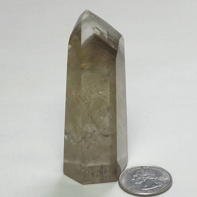 Polished Smoky Quartz Crystal Phantom Point from Brazil
