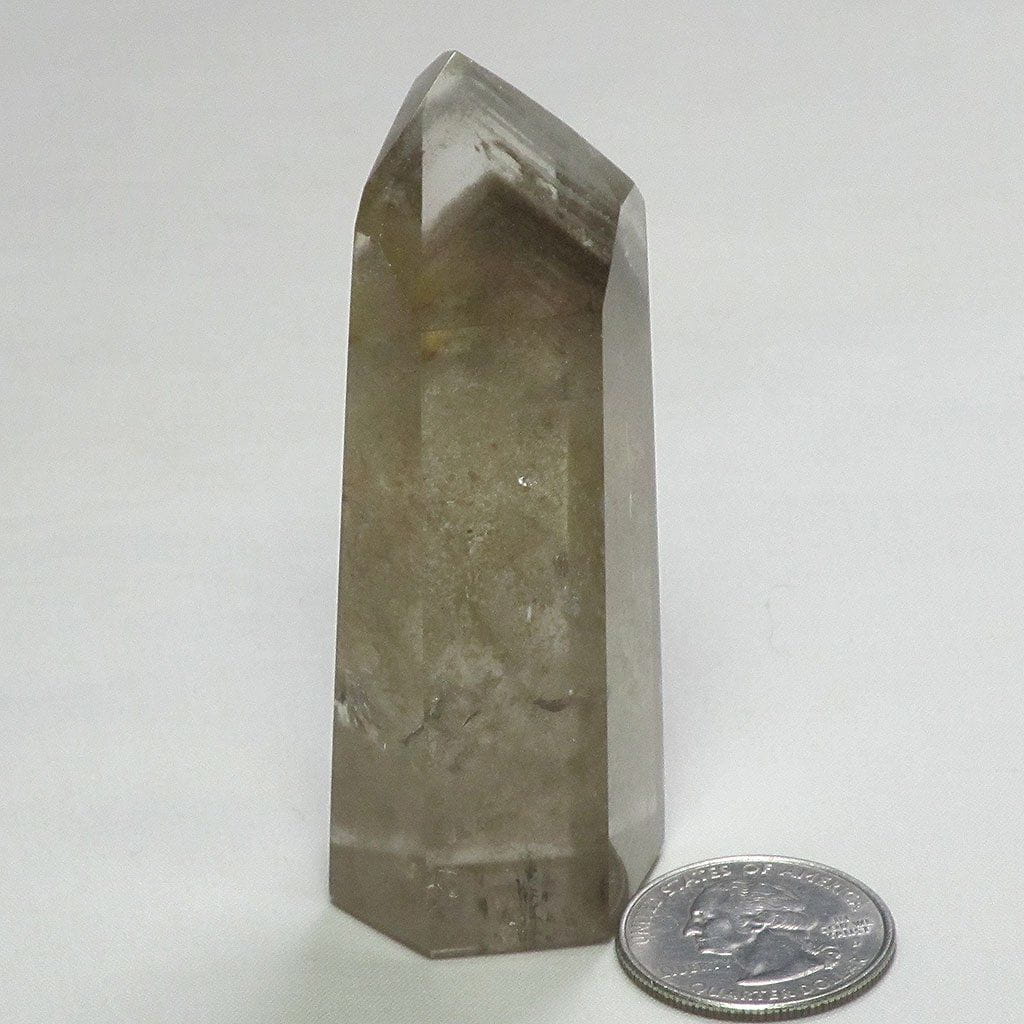 Polished Smoky Quartz Crystal Phantom Point from Brazil