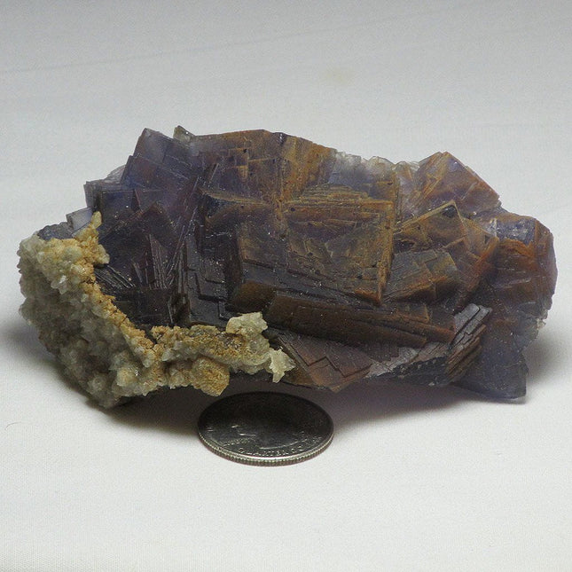 Purple Fluorite Cluster with Dogtooth Calcite from Pakistan