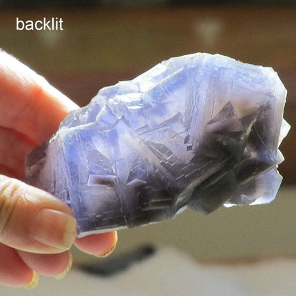 Cornflower Blue and Grey Fluorite Cluster from Pakistan