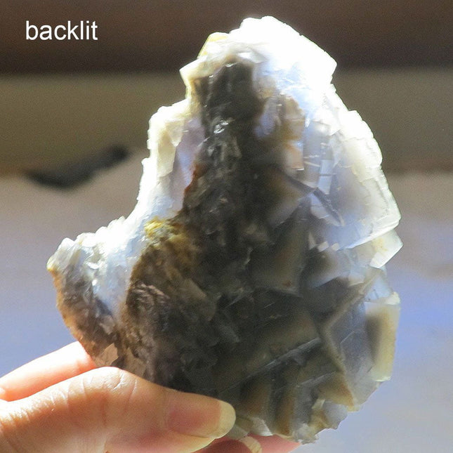 Grey and Cornflower Blue Fluorite Cluster from Pakistan