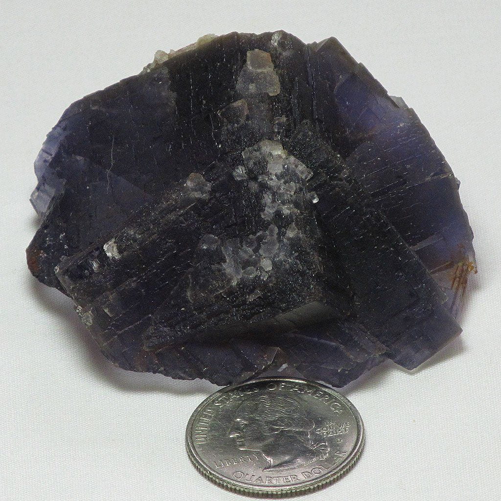 Purple Fluorite Cluster with Dogtooth Calcite from Pakistan