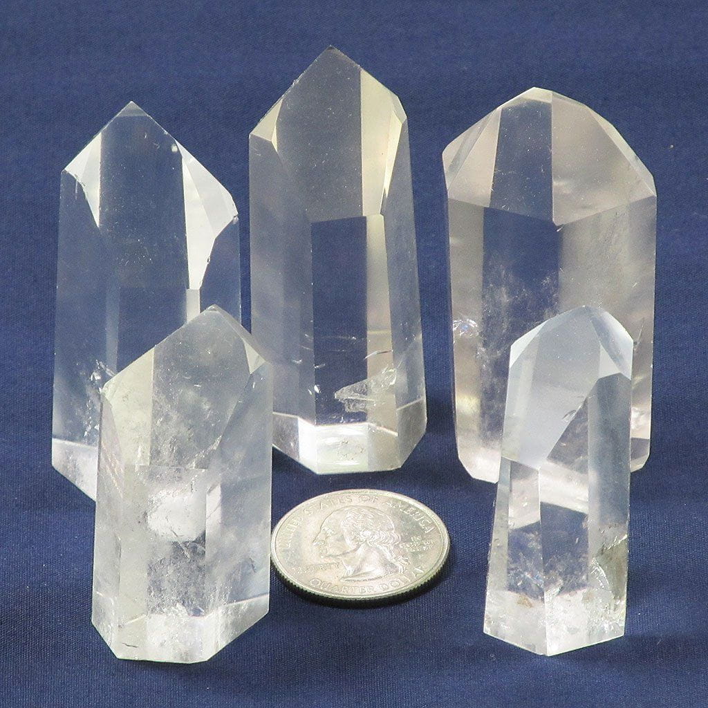 5 Polished Quartz Crystal Points from Brazil