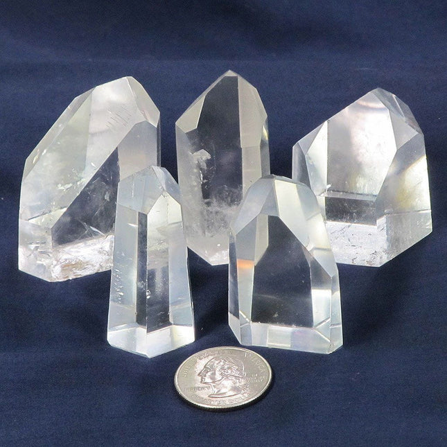 5 Polished Quartz Crystal Points from Brazil