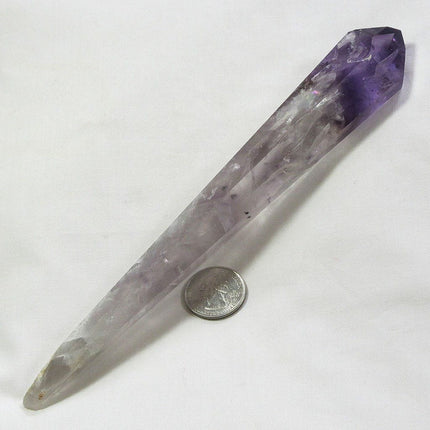 Polished Smoky Amethyst Point w/ Phantoms & Rainbow from Bahia Brazil