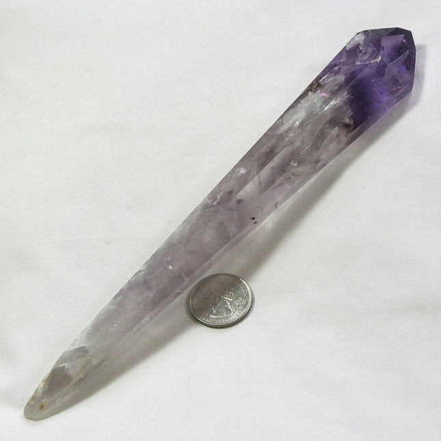 Polished Smoky Amethyst Point w/ Phantoms & Rainbow from Bahia Brazil