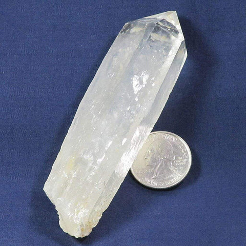 Blue Smoke Lemurian Quartz Crystal Point with Cookite from Colombia