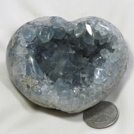 Polished Celestite Heart from Madagascar