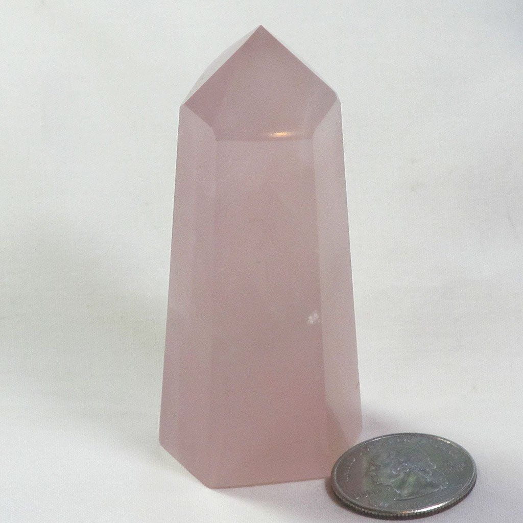 Polished Rose Quartz Crystal Point from Madagascar