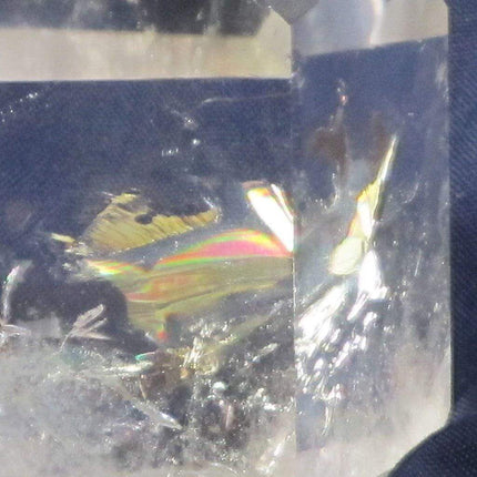 Polished Clear Quartz Crystal Point with Rainbow from Brazil